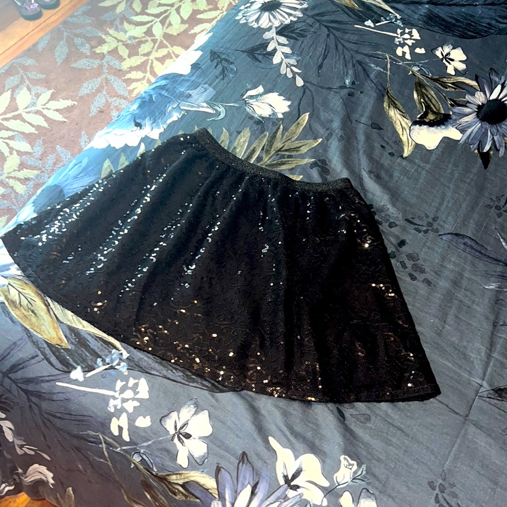 Black Sequence Skirt